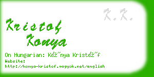 kristof konya business card