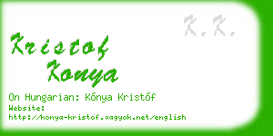 kristof konya business card